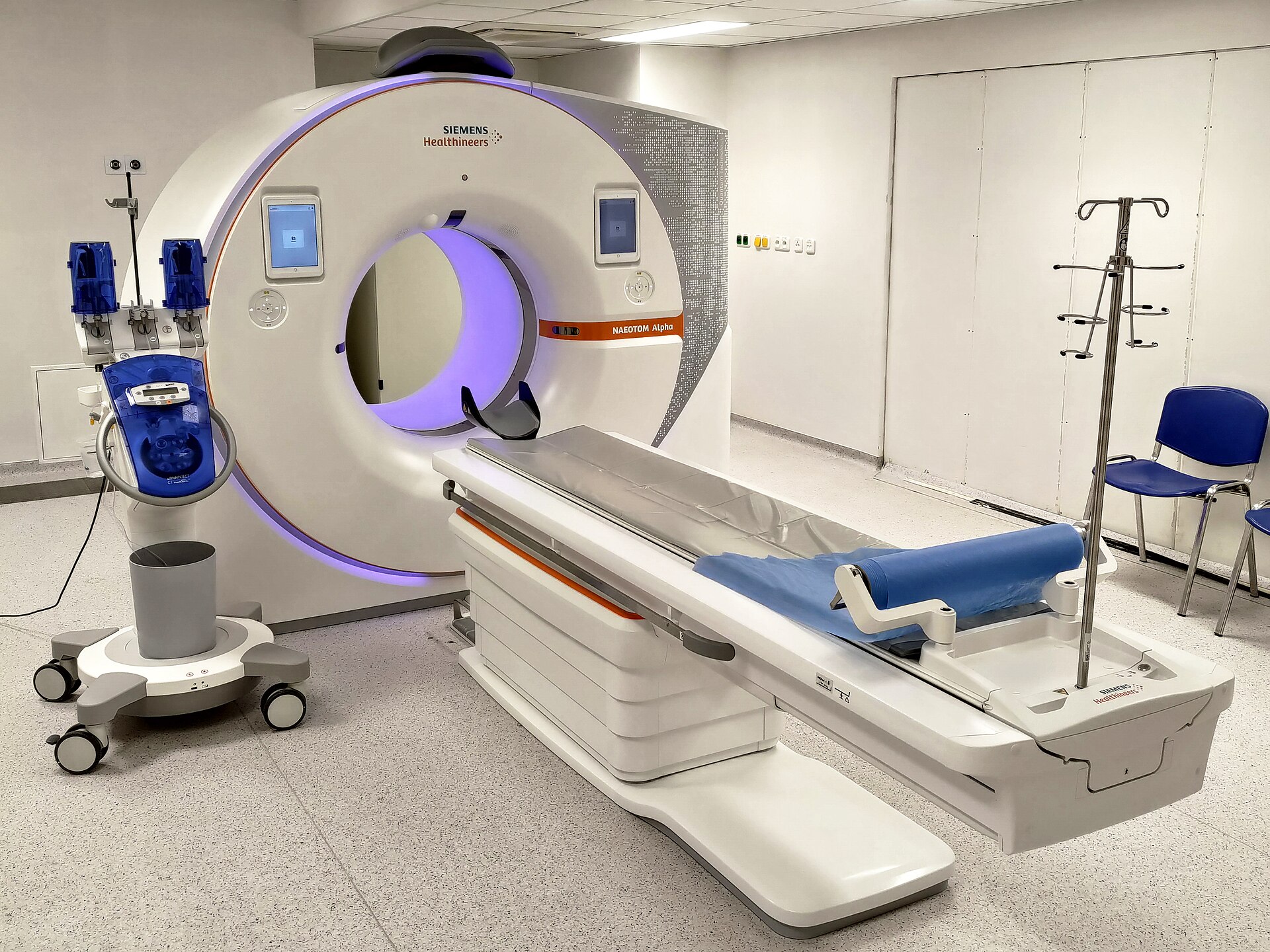 CT scanner in a modern hospital imaging room
